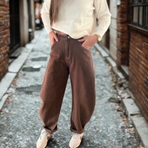Jeans Ballon Marron