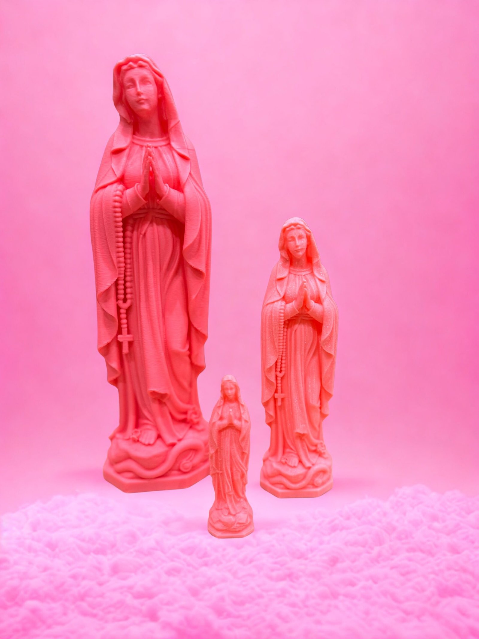 Statue Vierge Marie Rose