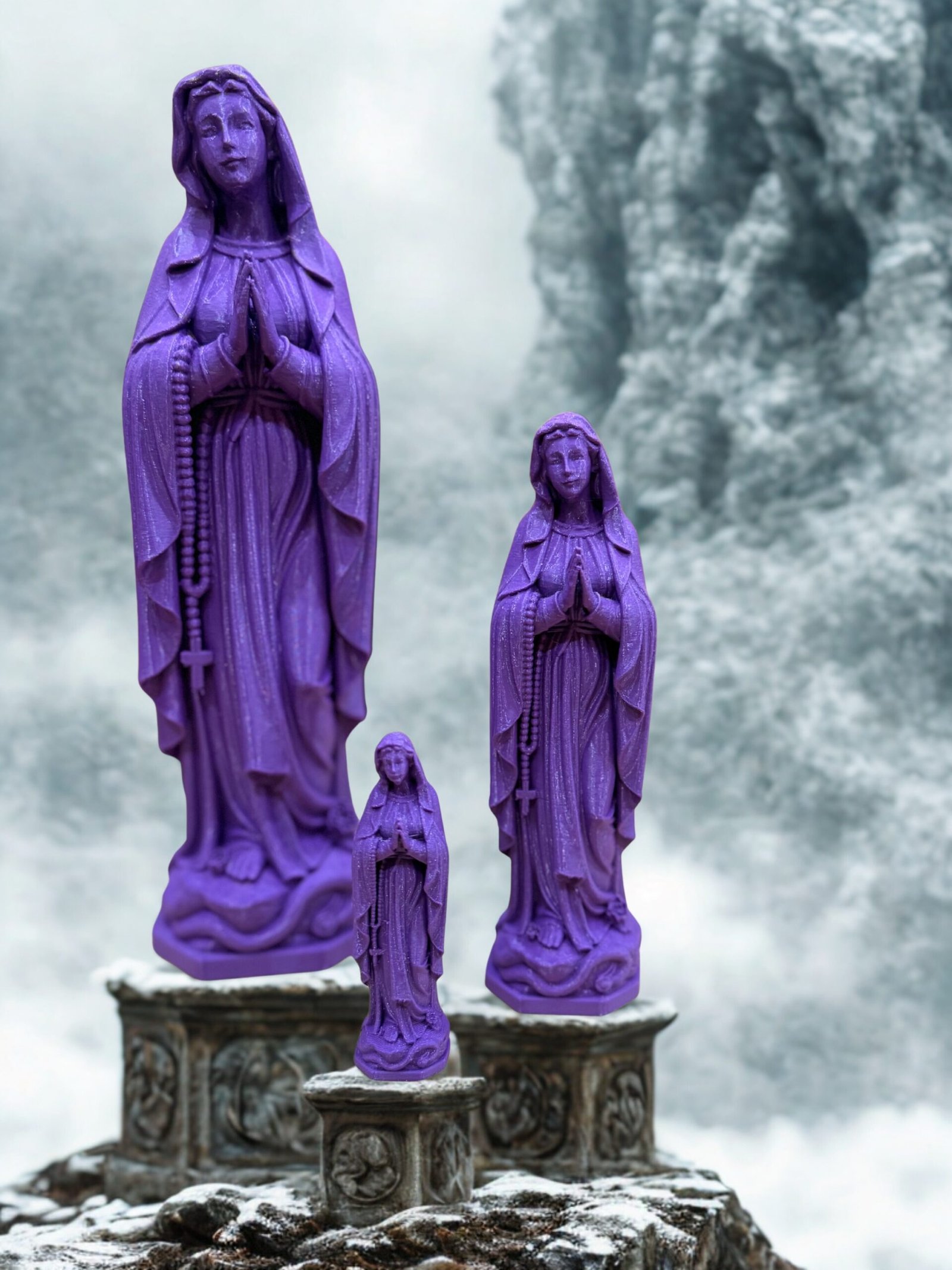 Statue Vierge Marie Violette