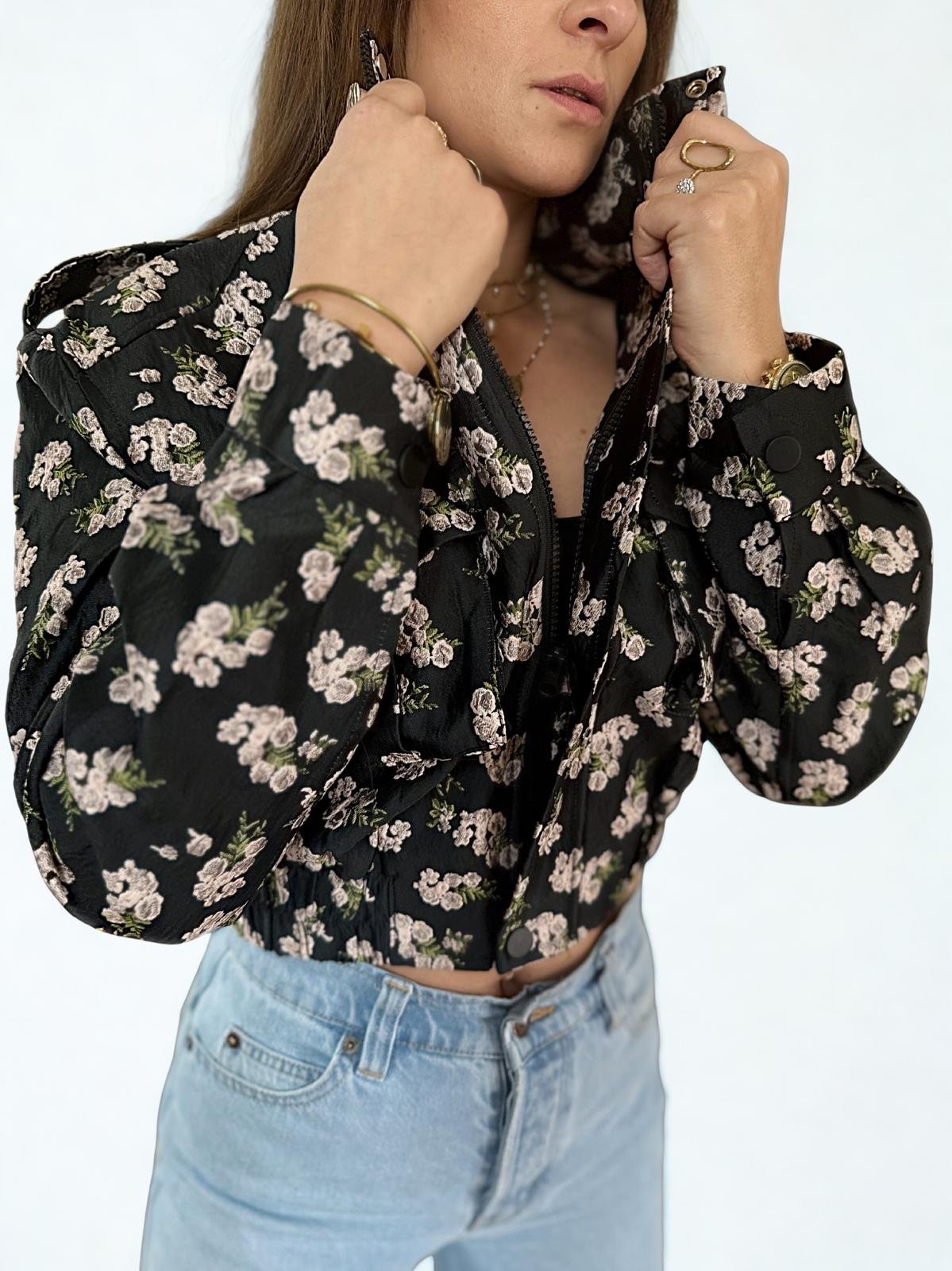 Bombers Noir À Fleurs – Image 2